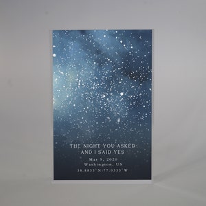 Personalized Star Chart on Acrylic Block, Custom Star Map by Date , Anniversary Gift, Night Sky Print, Custom Star Map, Gift for Her