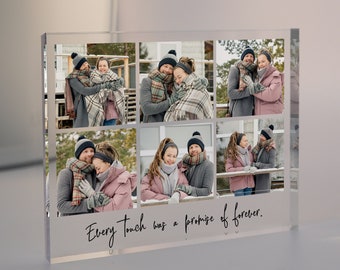 Personalized Photo Acrylic Block Plaque, Freestanding Crystal Photo Gift, Custom Anniversary Gift, Gift for Couple, Engagement Gift