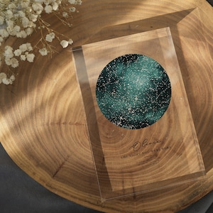 Mapa estelar personalizado da noite em que você nasceu, bloco de acrílico personalizado, céu noturno personalizado, mapa estelar de aniversário infantil, presente de mapa de constelação de estrelas