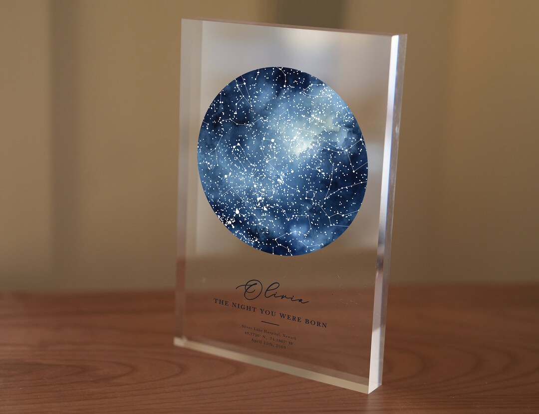 The Night You Were Born Custom Star Map Personalized Acrylic - Etsy