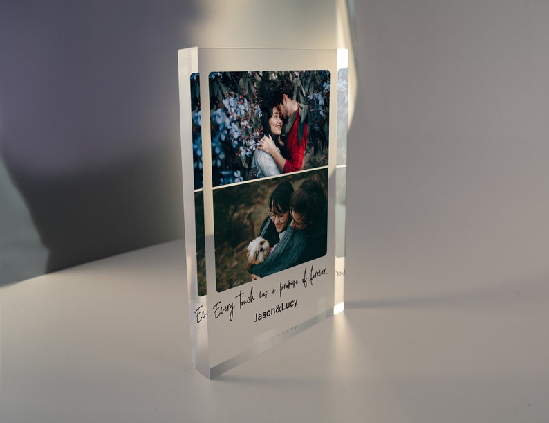 Custom Acrylic Keepsake for Couple, Personalized Photo Block, Anniversary Gift, Acrylic Picture Display, Acrylic Photo Frame, Gift for Her image 7