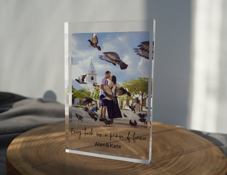 Custom Acrylic Keepsake for Couple, Personalized Photo Block, Anniversary Gift, Acrylic Picture Display, Acrylic Photo Frame, Gift for Her image 6