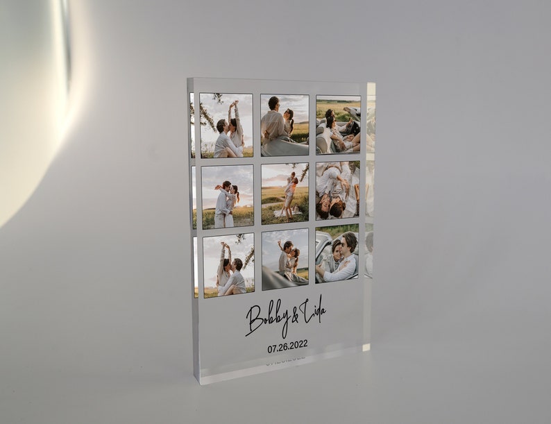 Custom Acrylic Keepsake for Couple, Personalized Photo Block, Anniversary Gift, Acrylic Picture Display, Acrylic Photo Frame, Gift for Her image 1