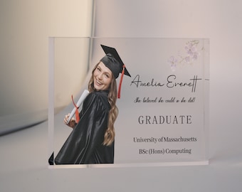 Custom Graduation Acrylic Display, Personalized Acrylic Block, Graduation Gifts, Grad Gift For Her Him, Class of 2024 Gift
