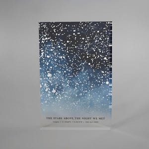 Mappa stellare personalizzata "La notte in cui ci siamo incontrati", blocco acrilico personalizzato, cielo notturno personalizzato, regalo di anniversario, regalo per coppia, regalo personalizzato per lei