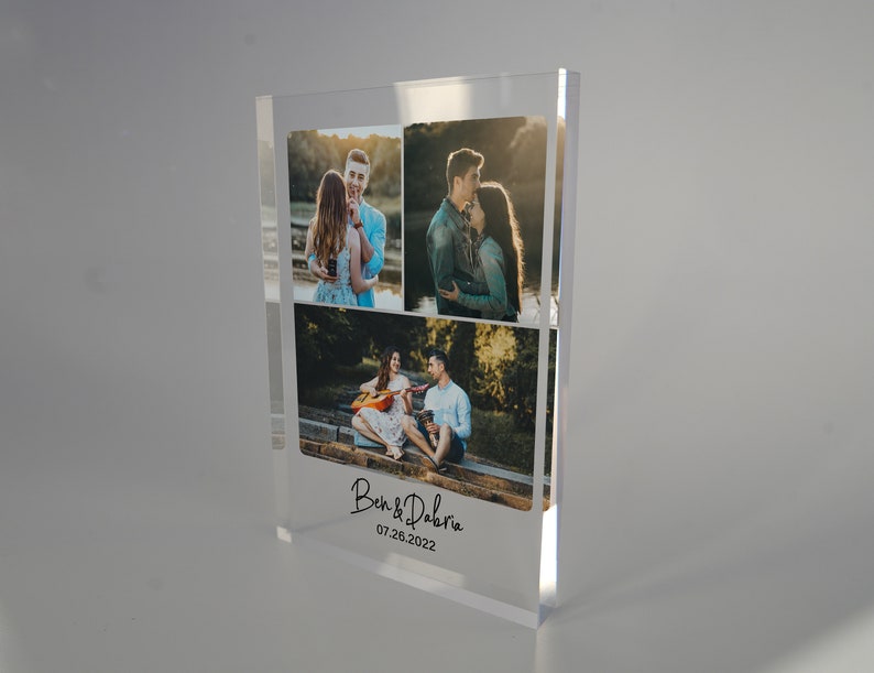 Custom Acrylic Keepsake for Couple, Personalized Photo Block, Anniversary Gift, Acrylic Picture Display, Acrylic Photo Frame, Gift for Her image 5