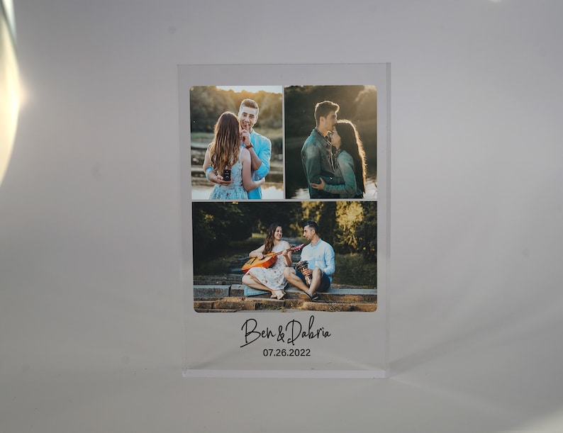 Custom Acrylic Keepsake for Couple, Personalized Photo Block, Anniversary Gift, Acrylic Picture Display, Acrylic Photo Frame, Gift for Her image 2