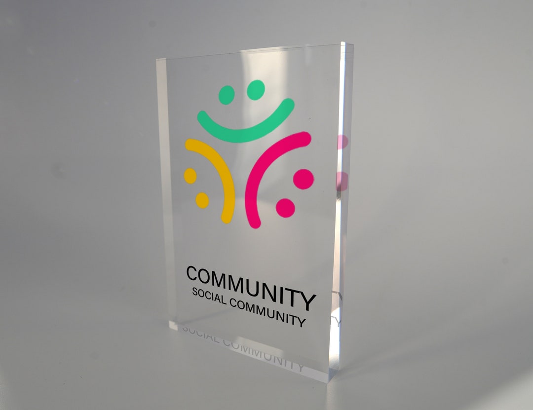 Personalized Acrylic Business Plaque, Company Logo Acrylic Block ...