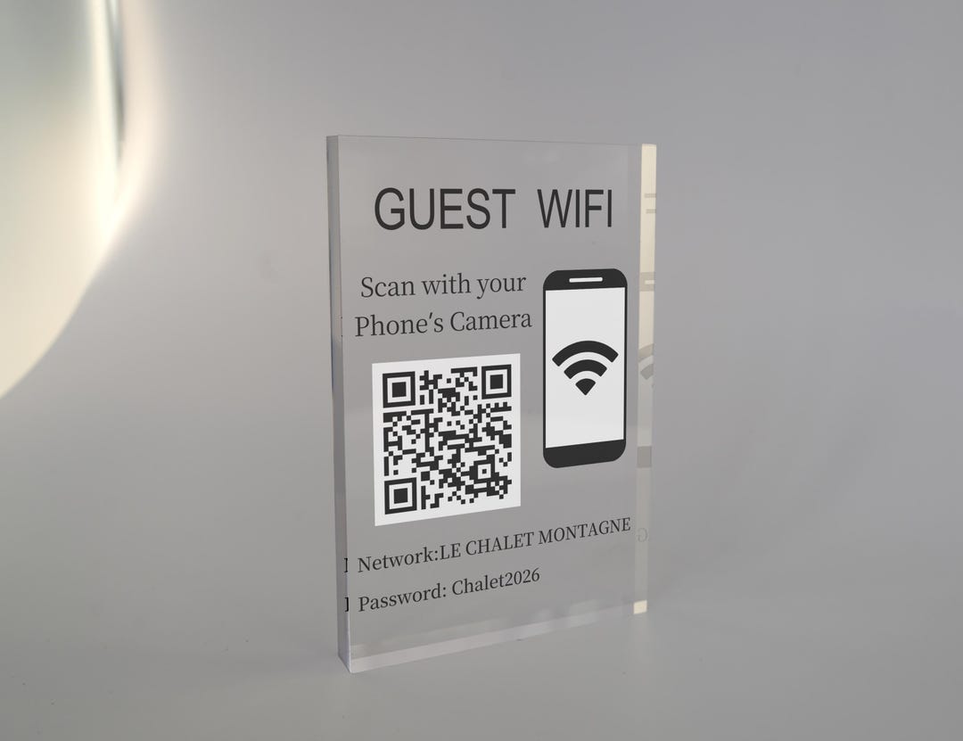 QR Code Desk Display, Printed Acrylic Glass Block, Custom QR Code ...
