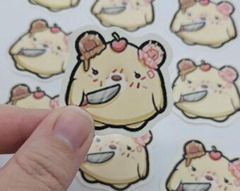 Bear (Stab)ility Sticker - cute funny handmade handcut transparent sticker