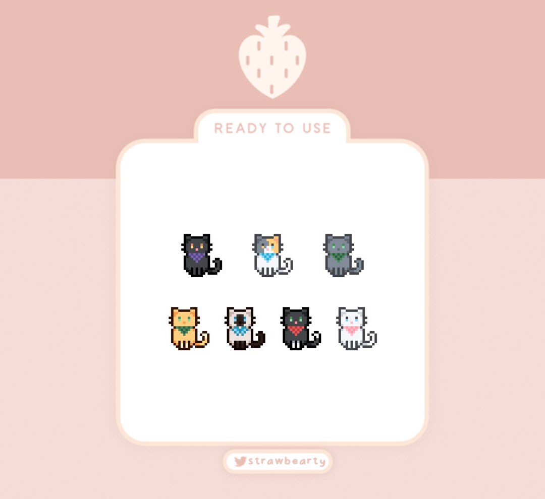 Cute Pixel Kitty Sub Bit Streaming Badges and Flairs - Etsy
