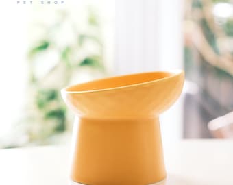 Elevated Ceramic Pet Food Bowl with Wide-Opening for Cats, Kitten, Puppies | PERFECTLY IMPERFECT Petals Collection