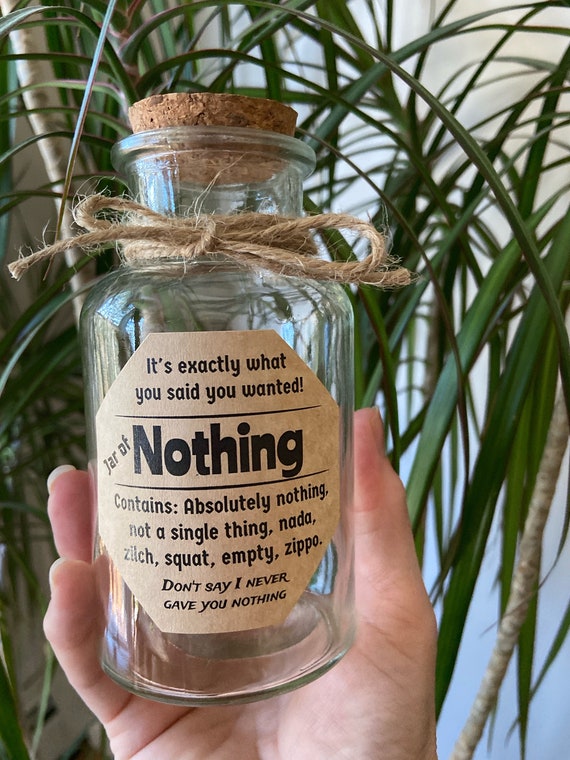 Jar of Nothing, Nothing Gift, Bottle of Laughs, Friendship