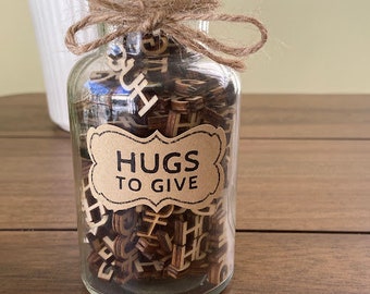 Hugs to Give, Jar of Hugs, Bottle of Laughs, Novelty, Him/Her, Christmas, Friendship, Birthday, Mother's Day, Valentine's Day