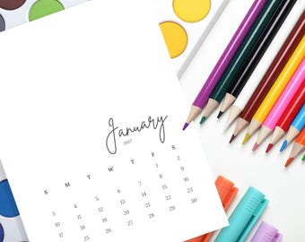 Leerer Kalender 2027 - Druckbare Vorlage für DIY-Projekte oder handgefertigte einzigartige Geschenke