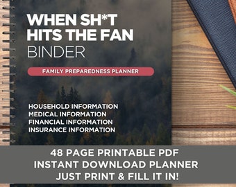 Printable Family Planner for Emergencies | Crisis Protocol | Emergency Planner Binder | Prepper Binder | Bug Out Bag Info