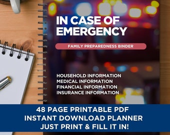 In geval van noodplanner | Afdrukbare binder | Noodgegevens | Controlelijst persoonlijke informatie | Paraatheid bij rampen | Familie-informatie