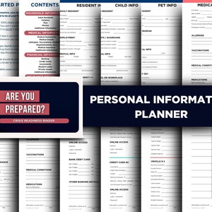 Utskrivbar familjeplanerare för nödsituationer | Checklista för personlig information (PDF) bild 3