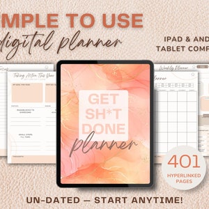 Undated digital planner, minimalist digital planner, organizer for ADHD, planner school, printable, Goodnotes, iPad, Notability download