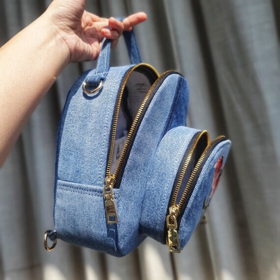 Jean Backpack Jean Purse Hobo Bag Denim Bag Crossbody Bag Etsy