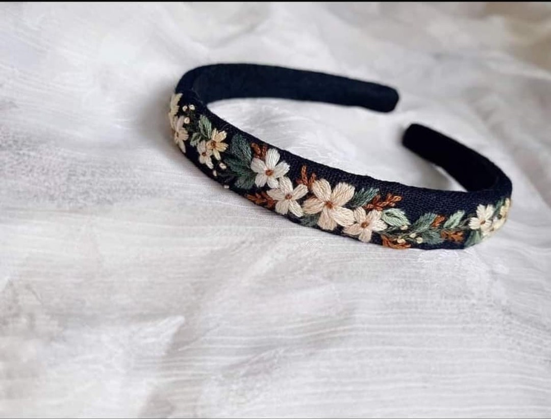 3D Floral Beaded Handmade Lavender Headband