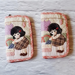 Japanese Patchwork Quilted Purse: Handmade Cosmetic & Organizer Pouch