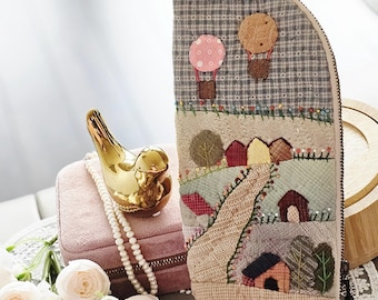 Patchwork Quilted Pencil Case, Japanese Cotton Makeup Bag