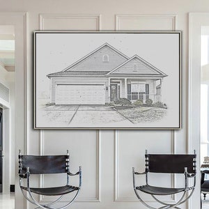 Home Portrait | House Painting | Housewarming Gift | Home Sweet Home | Sketch Home | House Portrait | Realtor Gift