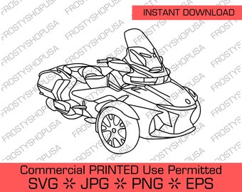 Can Am Spyder RT | Commercial Use Permitted, Downloadable File, Cut File, SVG File, Cricut, Clipart, Instant Download, Clip Art, Jpg, SVG