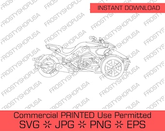 Can Am Spyder F3 | Commercial Use Permitted, Downloadable File, Cut File, SVG File, Cricut, Clipart, Instant Download, Clip Art, Jpg, SVG