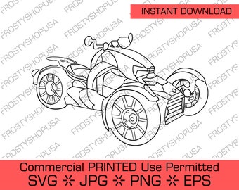 Can Am Spyder Ryker Rally | Commercial Use Permitted, Downloadable File, SVG File, Cricut, Clipart, Instant Download, Clip Art, Jpg, SVG