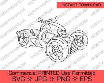 Can Am Spyder Ryker / Uso comercial permitido, archivo descargable, archivo cortado, archivo SVG, Cricut, imágenes prediseñadas, descarga instantánea, imágenes prediseñadas, jpg, svg