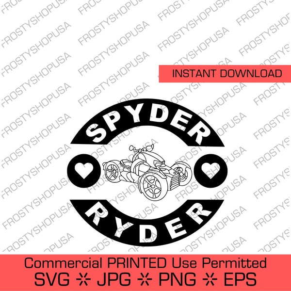 Biker Babe Spyder Ryker | Commercial Use Permitted Downloadable File, Cut File, SVG File, Cricut, Clipart, Instant Download, Jpg, SVG