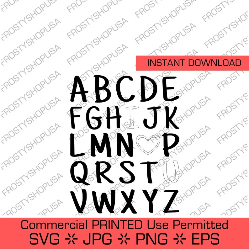 ABC Love Alphabet| Commercial Use Permitted Downloadable File, SVG File ...