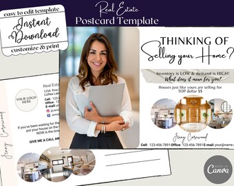 Real Estate Postcard Canva Template | Realtor Thinking of Selling | Real Estate Farming Card | Realtor Postcard | Farming Material