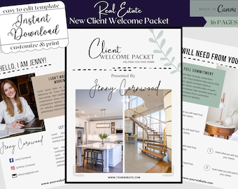 Real Estate Client Welcome Template | Real Estate Client Welcome Packet | Real Estate Home Buyer Canva Template | Buyers Guide