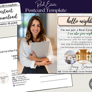 Real Estate Postcard Canva Template | Hello Neighbor Card | Real Estate Farming Card | Realtor Postcard | Farming Material