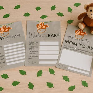 Dschungel-Baby-Dusche-Spiele / Printable Aktivitäts-Bundle/Beratung, Wünsche, Voraussagen, Sofort-Download PDF siehe meine Liste für passende Artikel!