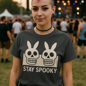 T-shirt Skeleton Bunny: spookachtig gothic-shirt voor Halloween