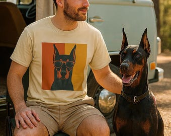 Doberman with Shades T-Shirt: Humorous Dog Lover Tee