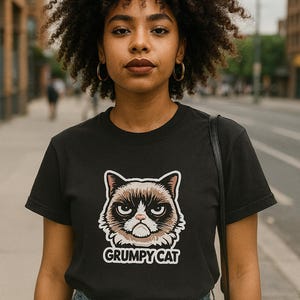 Grumpy Cat T-Shirt: Sarcastic Graphic Tee - Cat Lover Gift