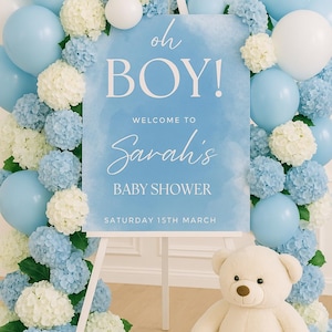 Oh Boy! Baby Shower Welcome Sign | Shower Decor | Editable Printable Poster for Boy Baby Shower | MATCHING Items in my listing!!!!