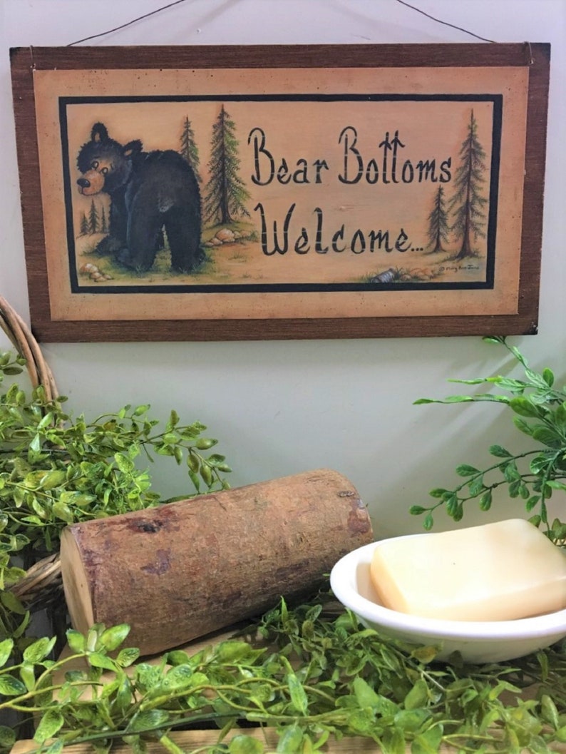 Bear Bathroom Decor Outhouse Signs Nature's Calling Black Etsy