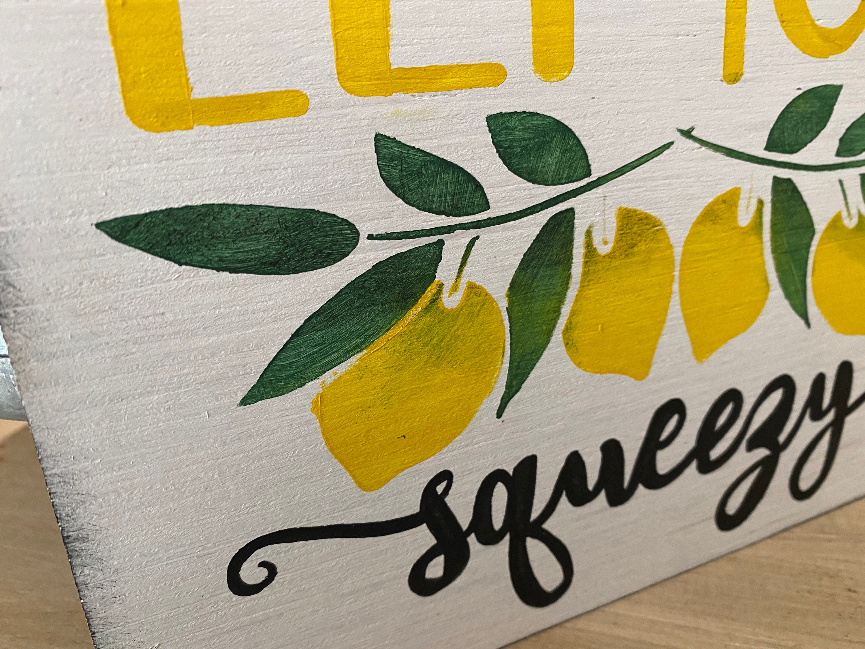 Yousoontic 4-Piece Lemon Table Decor Set - Easy Peasy Lemon Squeezy Wooden Signs For Farmhouse Tiered Trays - View #8