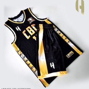 BEANTOWN BULLS Blue Red Gold and White Basketball Uniforms, Jersey and  Shorts