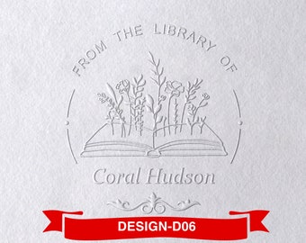 Book Embosser Stamp - From The Library Of Ex Libris - Library Stamp - Custom Stamp - Book Emboss - Book Lover Gift