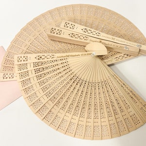 Personalized Hand Fan Wedding, Custom Sandalwood Hand Fans, Rustic Fans,Hand Fan folding,Hand Fans Bulk,Favors For Guests in Bulk Fan Favors image 5