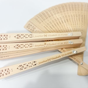 Personalized Hand Fan Wedding, Custom Sandalwood Hand Fans, Rustic Fans,Hand Fan folding,Hand Fans Bulk,Favors For Guests in Bulk Fan Favors image 3