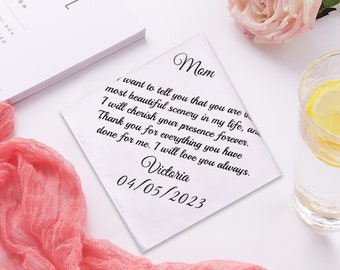 White Wedding Handkerchief Personalized, Wedding Favors Gifts, Custom hanky, Cotton Handkerchiefs, Memorable Handkerchief