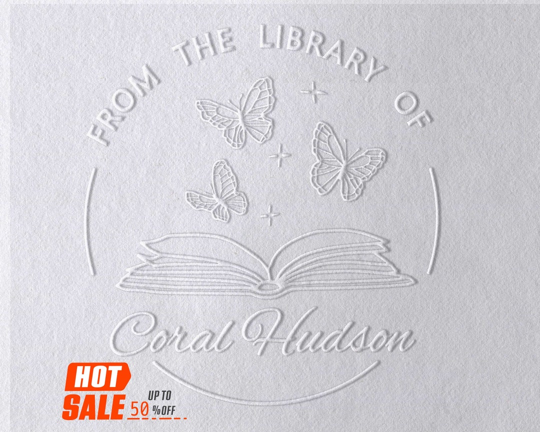 Personalized From the Library of Book Embosser, Custom Stamp Embosser, Library Embosser ,ex